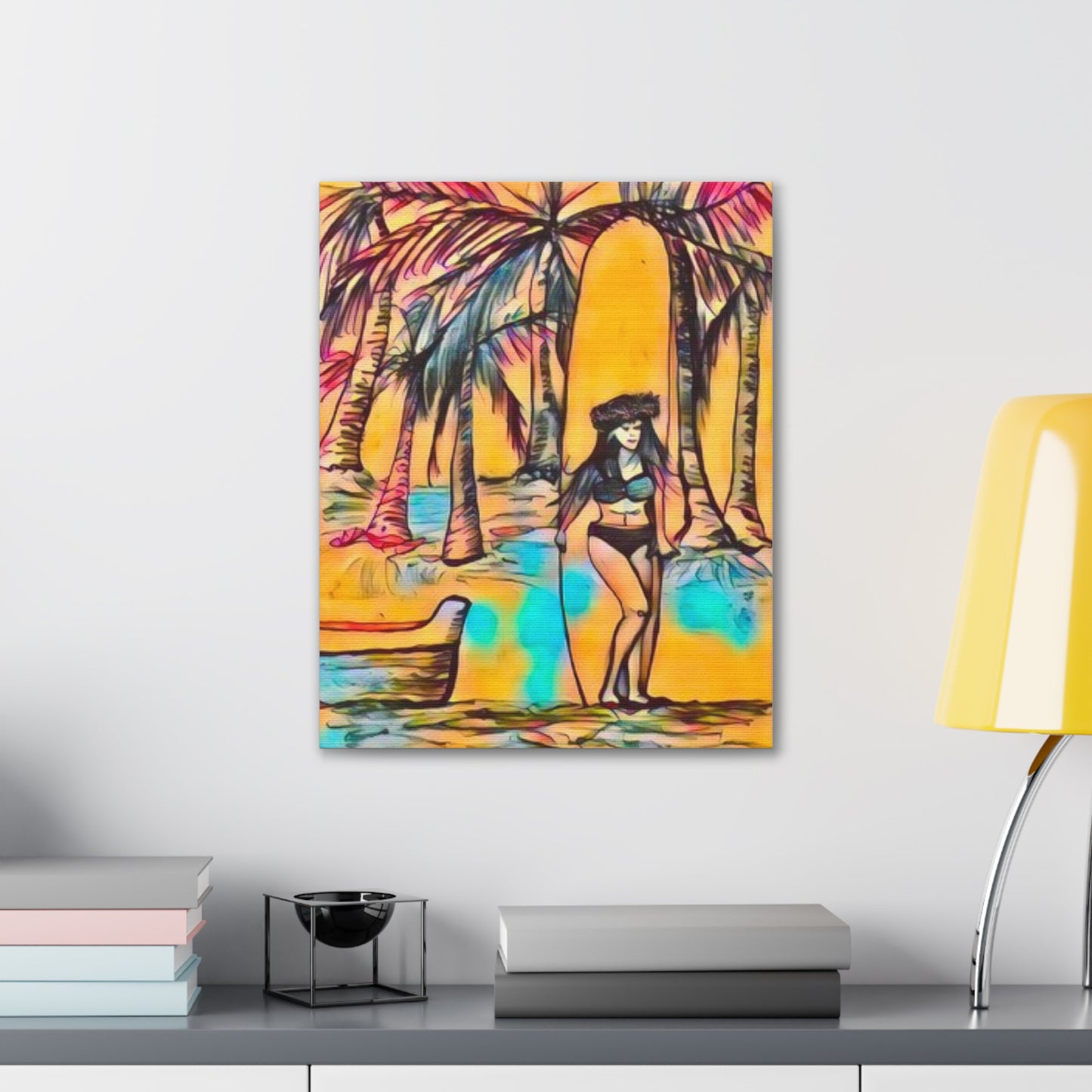 Surfer Girl Canvas Painting