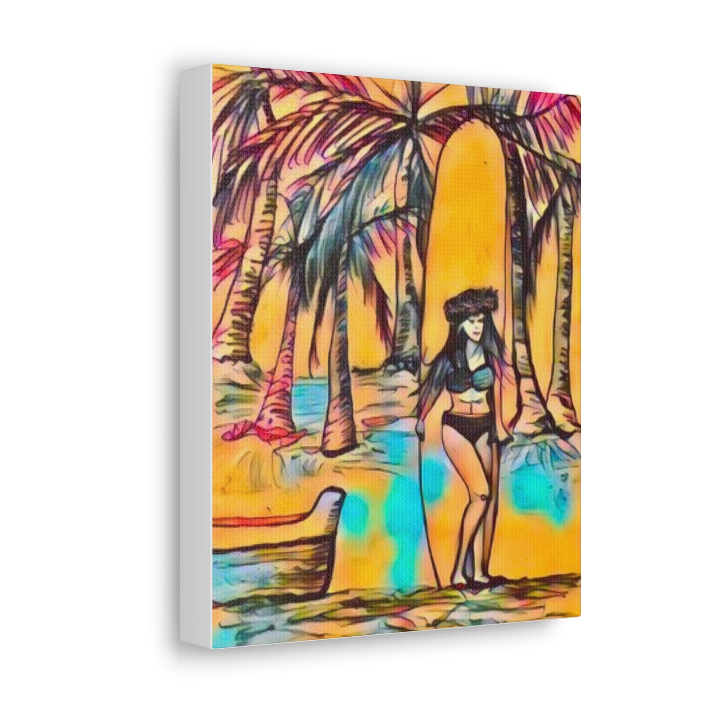 Surfer Girl Canvas Painting