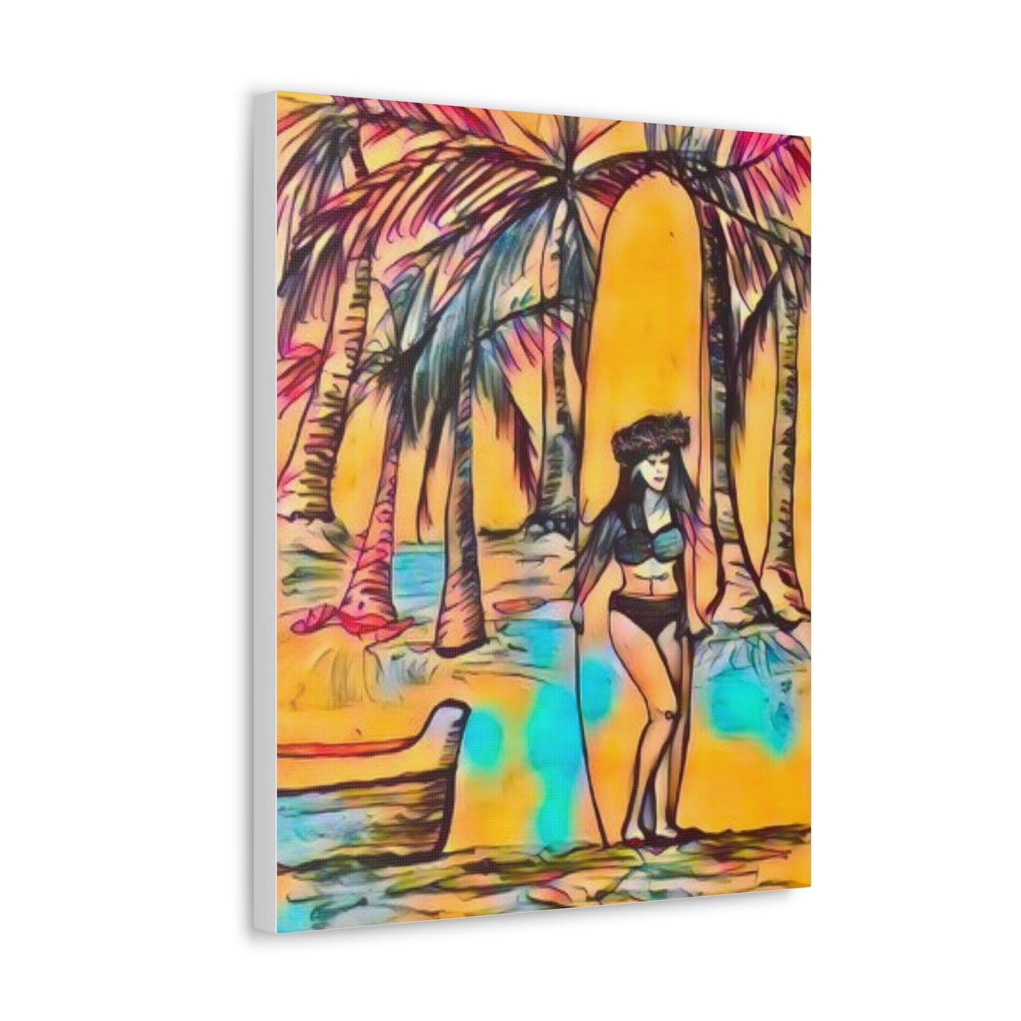 Surfer Girl Canvas Painting