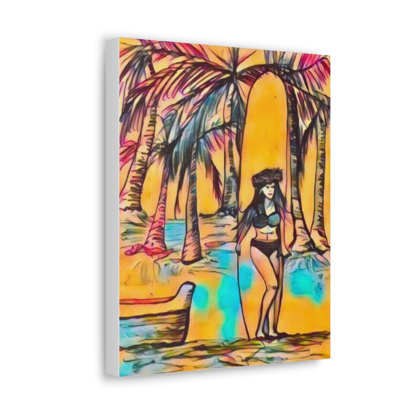 Surfer Girl Canvas Painting