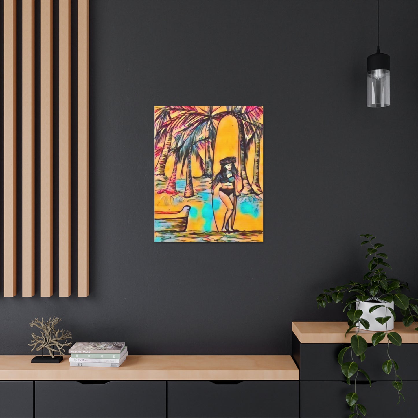 Surfer Girl Canvas Painting