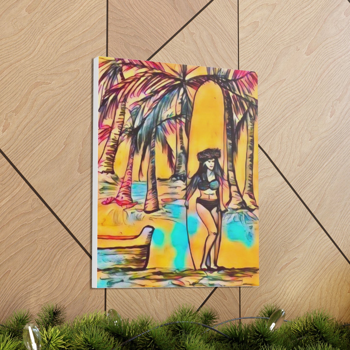 Surfer Girl Canvas Painting